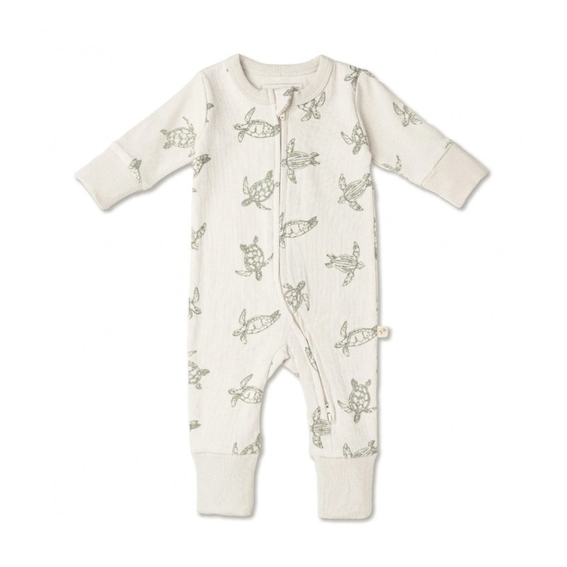 Organic 2-Way Zip Romper – Turtles by Makemake Organics