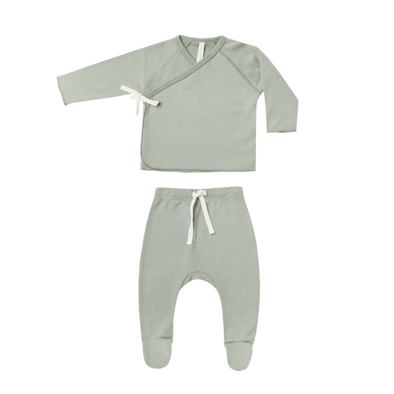 Wrap Top + Footed Pant Set – Sage by Quincy Mae