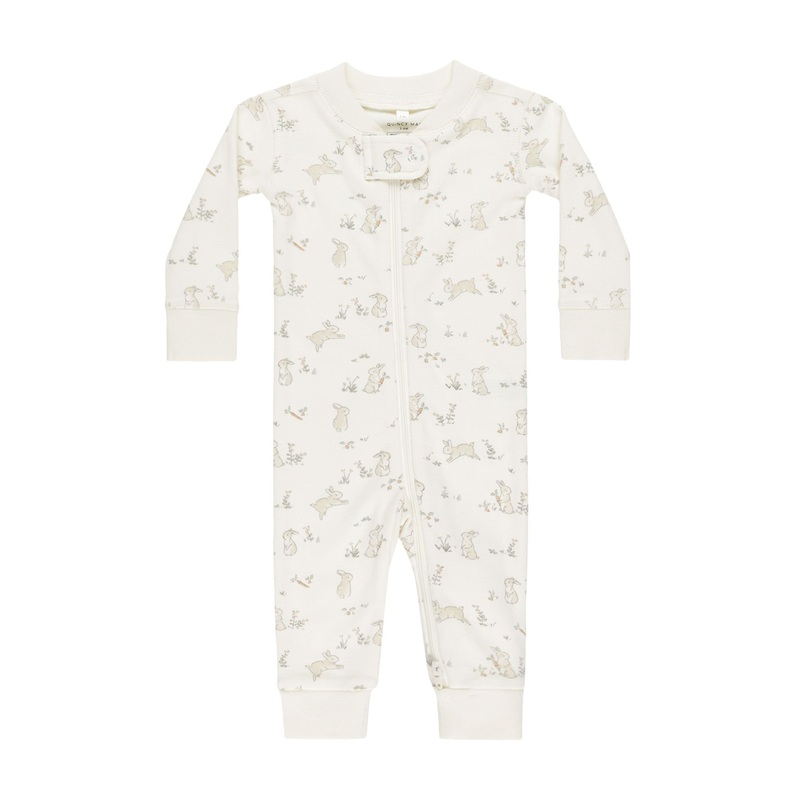 Zip Long Sleeve Sleeper – Bunnies by Quincy Mae