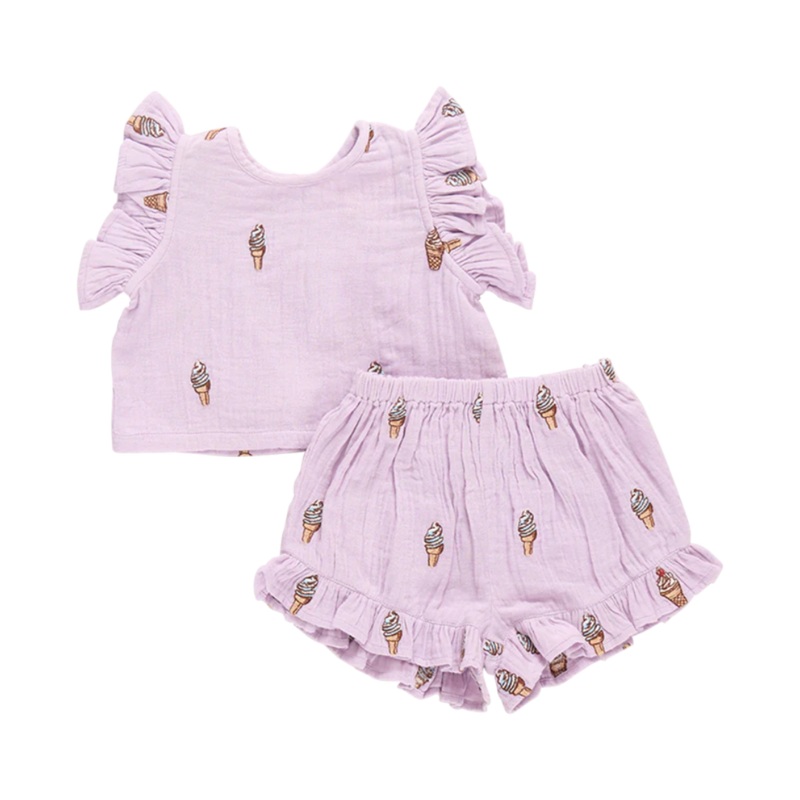 Baby Roey Two Piece Set – Lavender Soft Serve by Pink Chicken