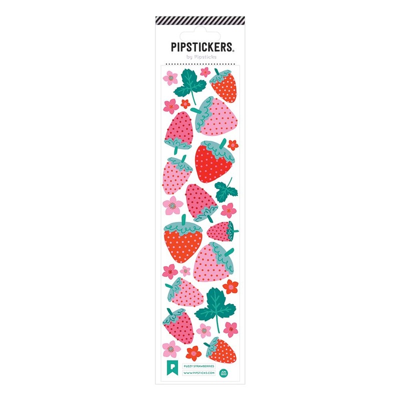 Fuzzy Strawberries Stickers by Pipsticks