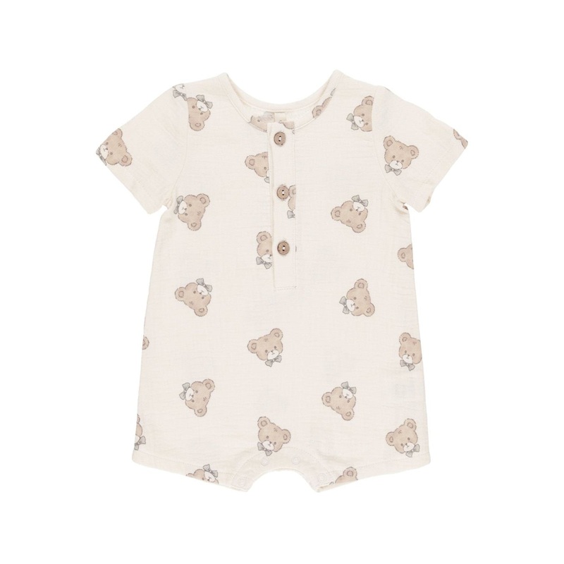 Short Sleeve Woven Romper – Teddy by Quincy Mae