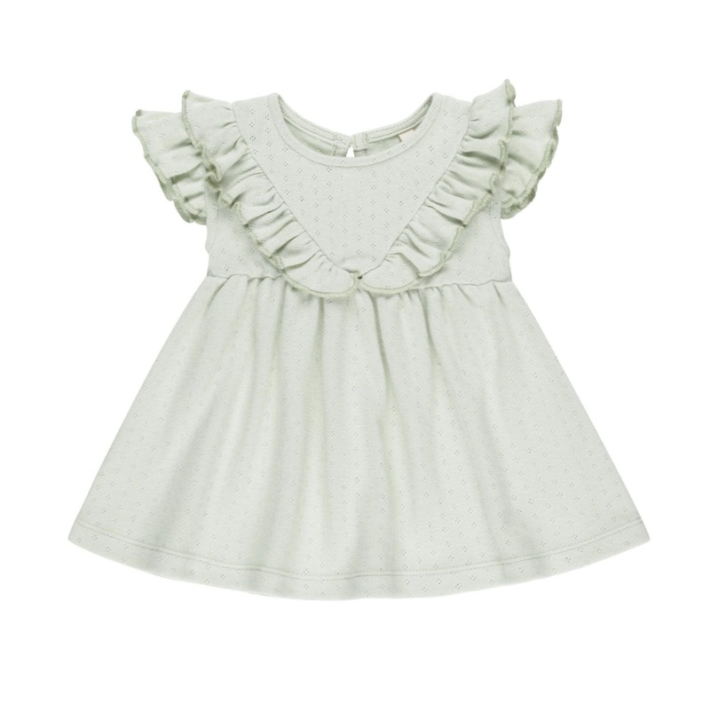 Sleeveless Ruffle V Dress – Mint by Quincy Mae