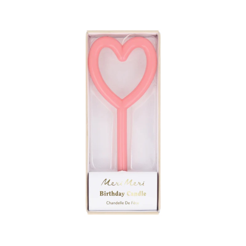 Slim Heart Candle by Meri Meri