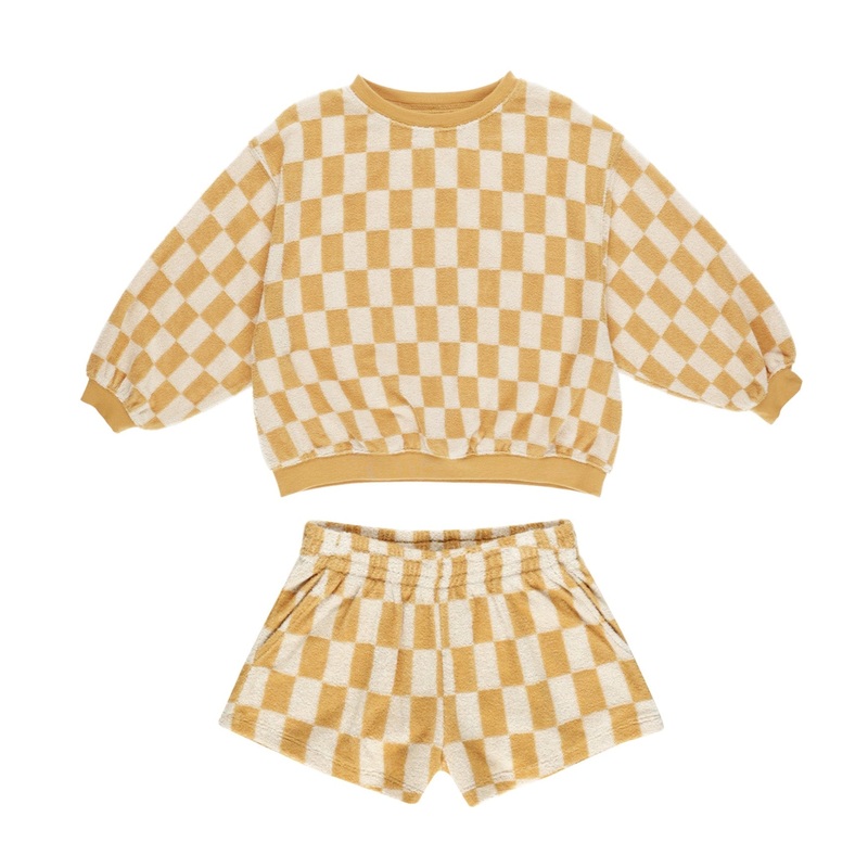 Summer Terry Set – Marigold Check by Rylee + Cru
