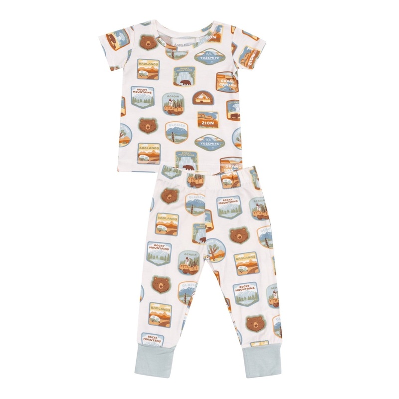Bamboo Short Sleeve Lounge Wear Set – National Park Patches by Angel Dear