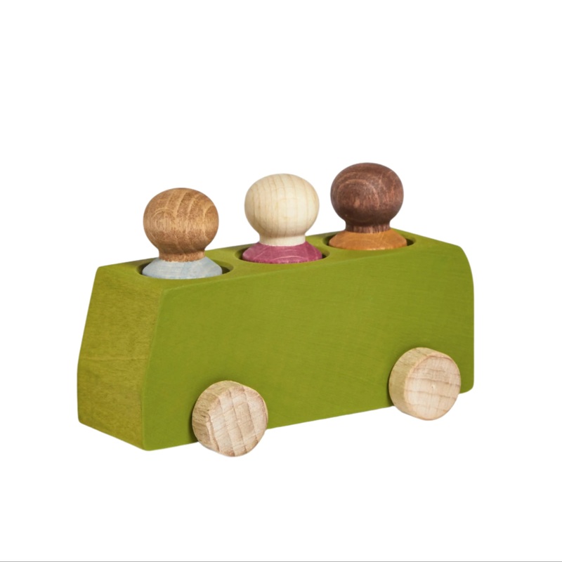 Bus with Figures – Lime by Lubulona