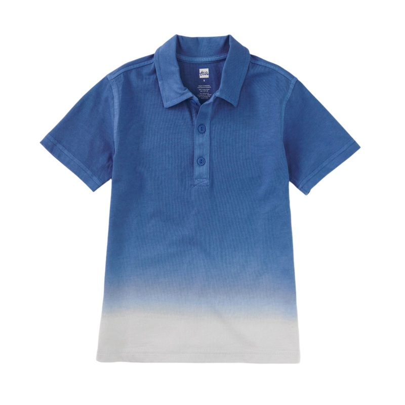 Dip Dye Polo – Batik Blue by Tea Collection