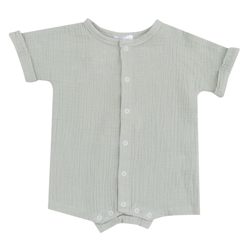 Muslin Dolman Henley Romper – Desert Green by Angel Dear