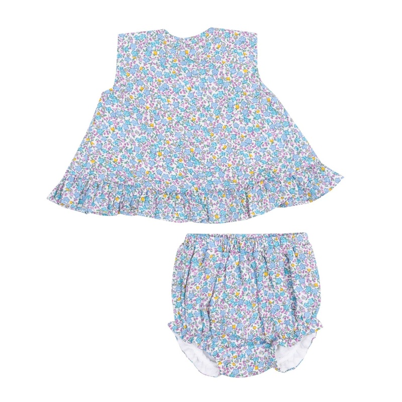 Muslin Ruffle Back Top & Bloomer – Flowers and Berries by Angel Dear