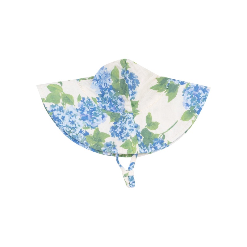 Muslin Wide Brim Sunhat – Watercolor Hydrangeas by Angel Dear
