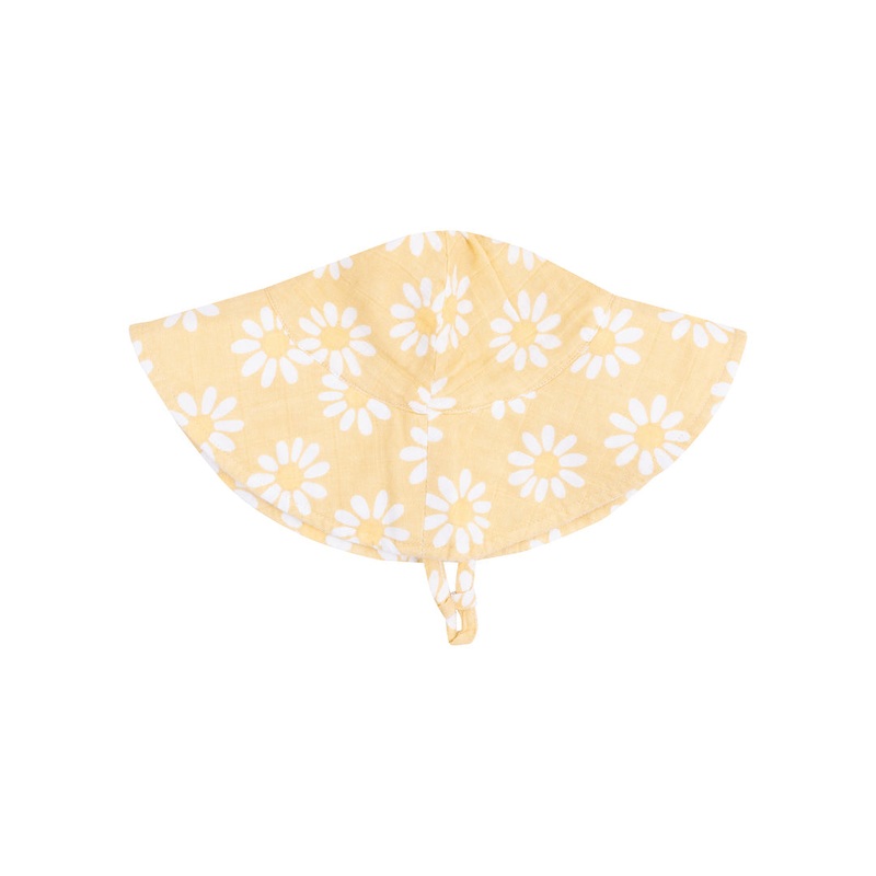 Muslin Wide Brim Sunhat – Yellow Mod Daisy by Angel Dear