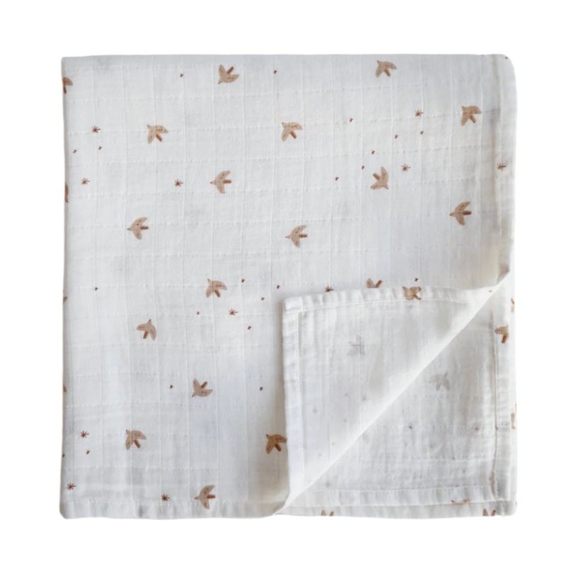 Organic Muslin Swaddle – Sparrow by Mushie & Co