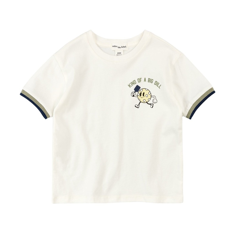Pickleball Ringer T-Shirt – Off White by miles the label.
