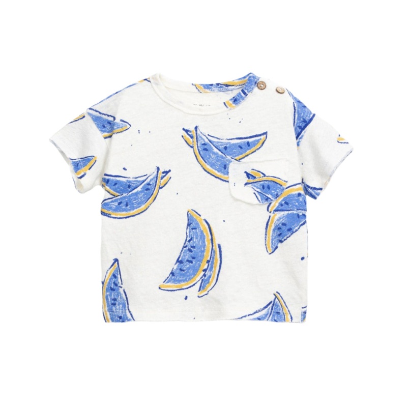 Printed Jersey Tee – Blue Watermelons by Play Up