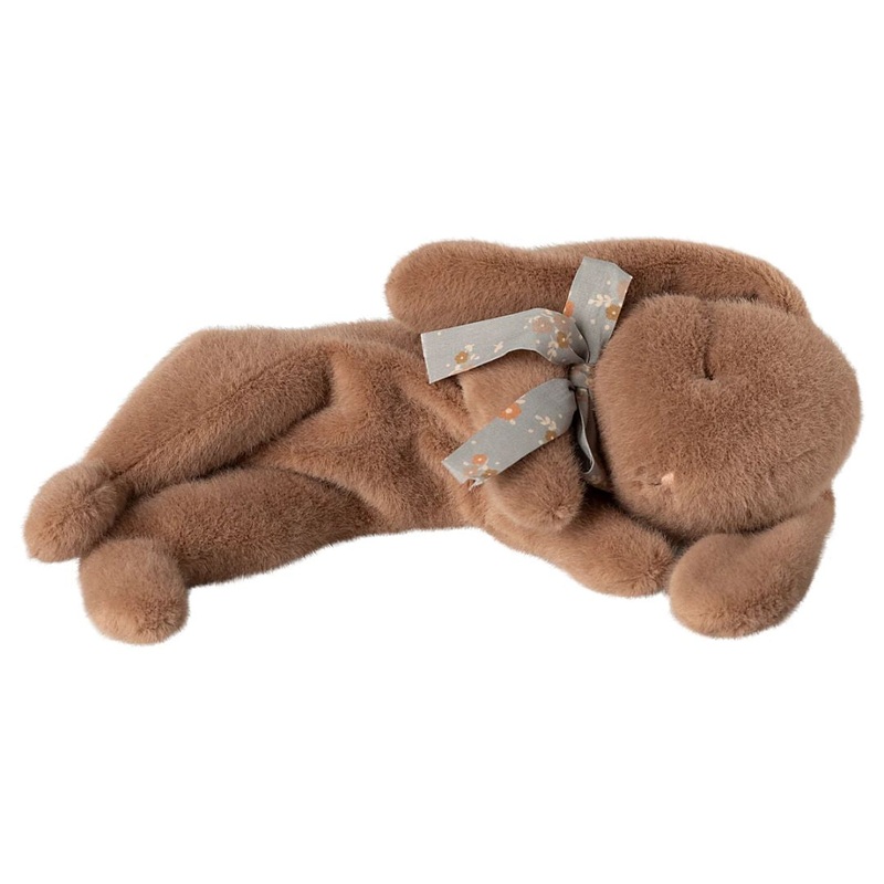 Sleeping Bunny Plush, Small – Soft Brown by Maileg