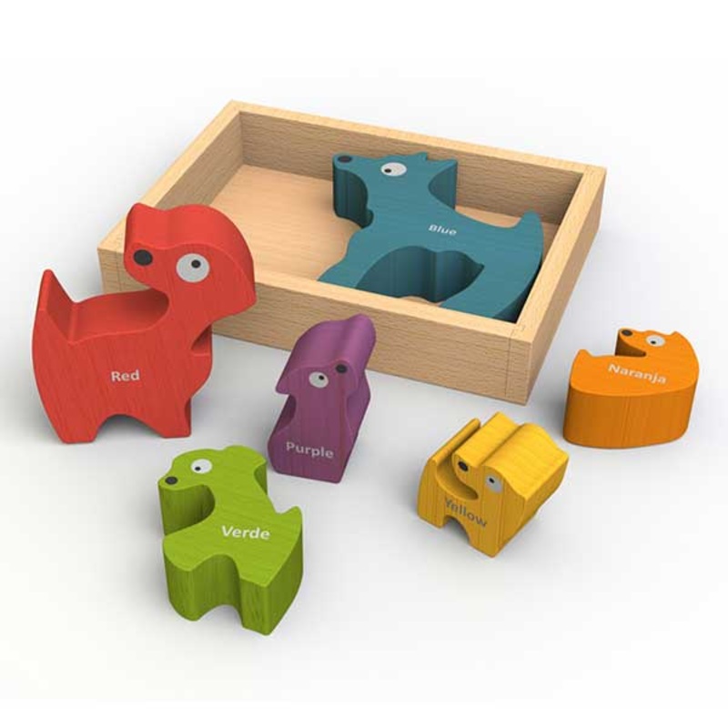 Dog Family Puzzle with Curriculum – Spanish Colors by Begin Again