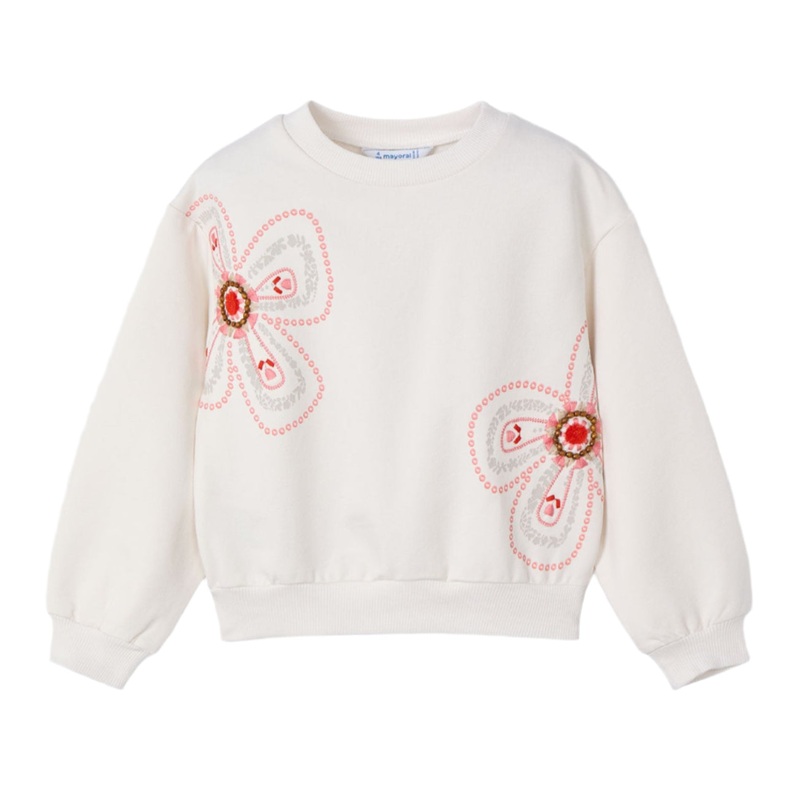 Flower Applique Sweatshirt – Bone by Mayoral