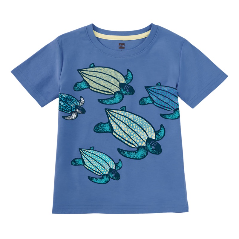 Leatherback Turtles Graphic Tee – Blue Yarrow by Tea Collection