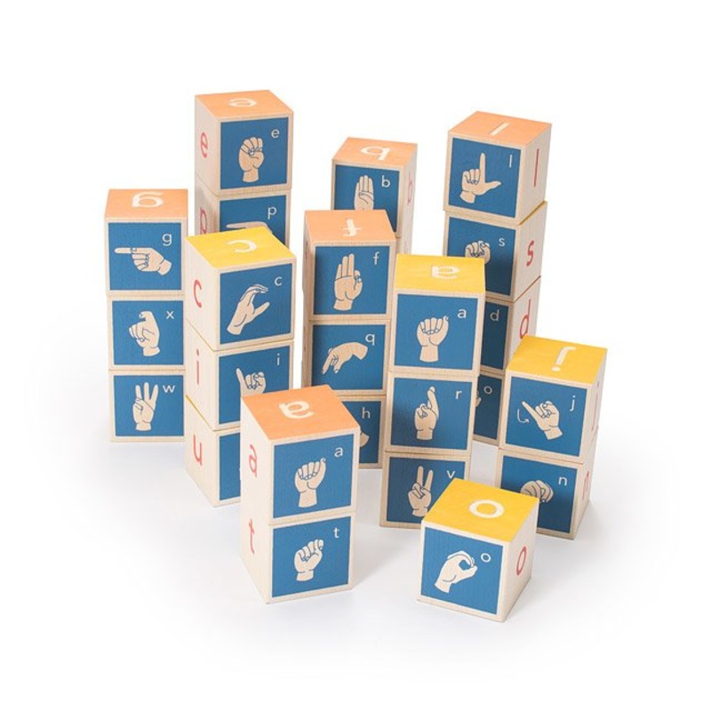 American Sign Language Wooden Blocks by Uncle Goose