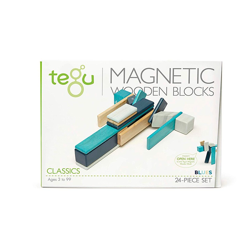 Magnetic Block Set 24 Pc Set – Blues by Tegu
