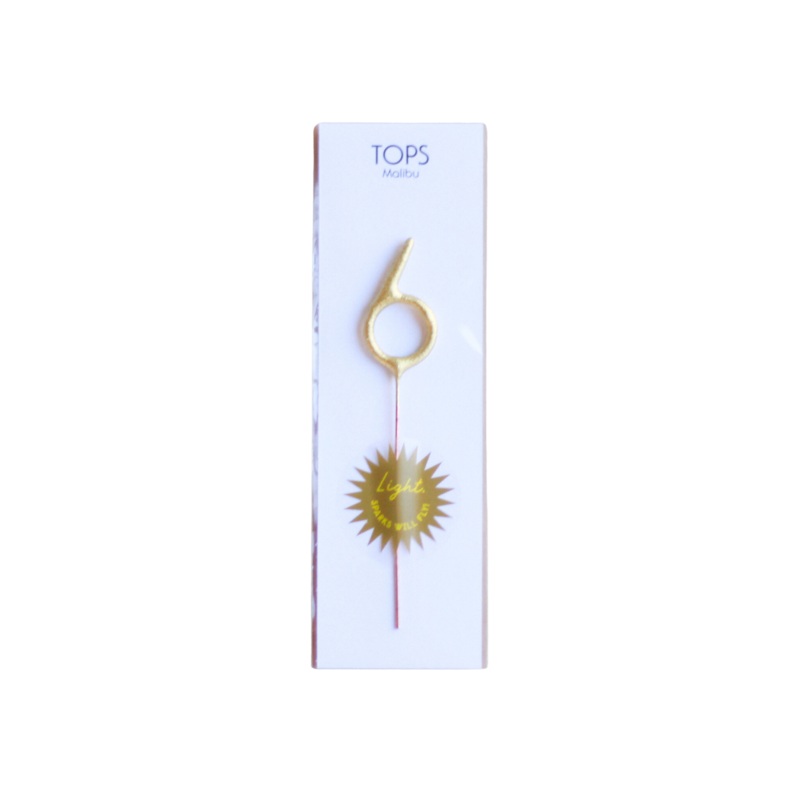 Mini Gold Sparkler Number Birthday Candle – 6 by TOPS Malibu