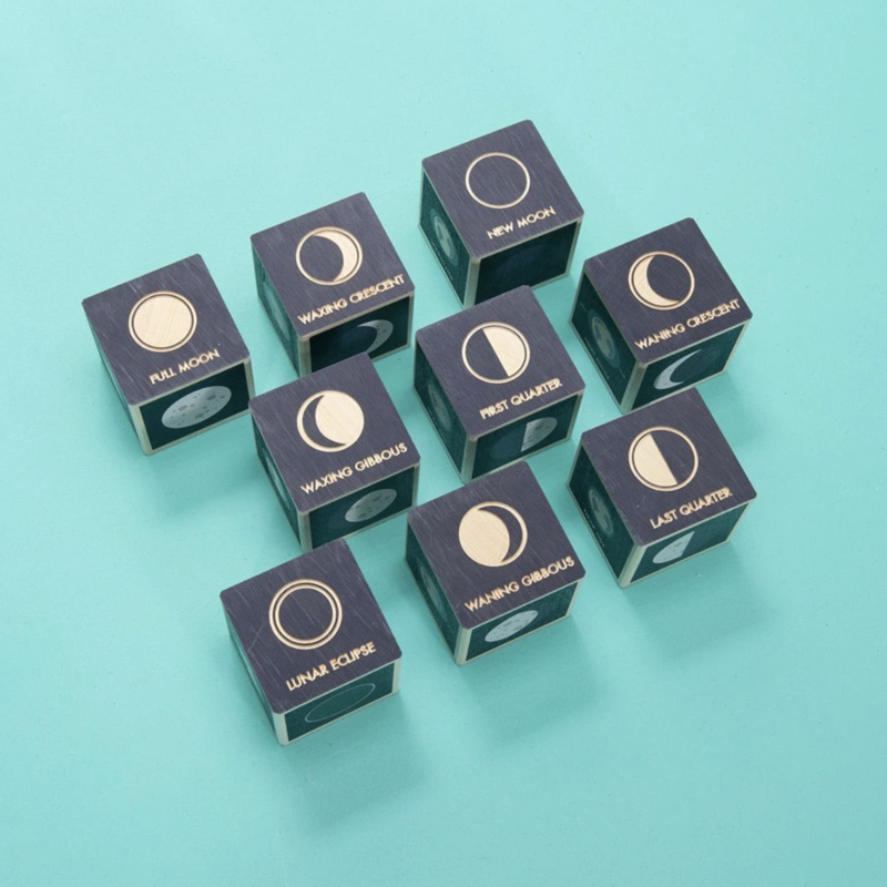 Moon Phase Wooden Blocks by Uncle Goose