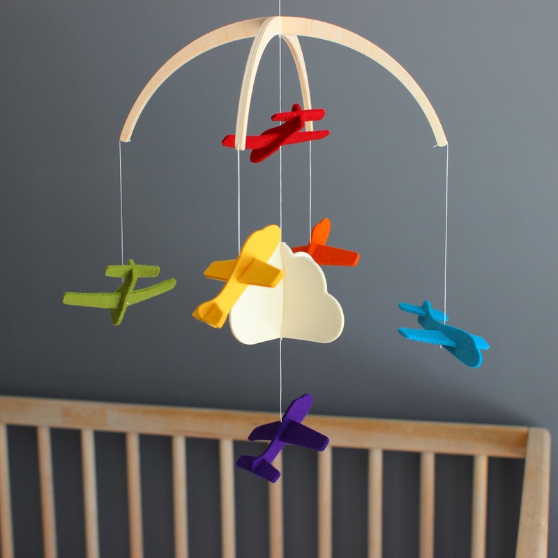 Felt Mobile – Rainbow Airplanes by Dundry Hill