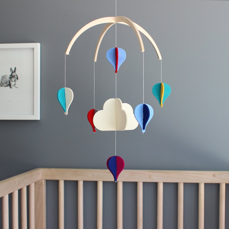 Felt Mobile – Rainbow Hot Air Balloons by Dundry Hill