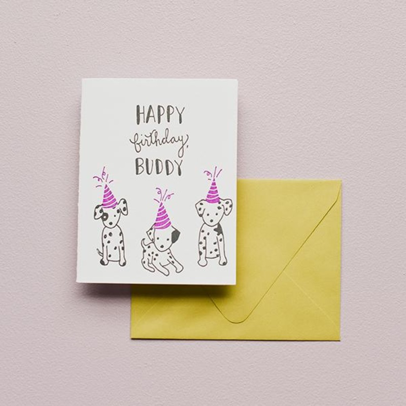 Happy Birthday Buddy Card by Printerette Press