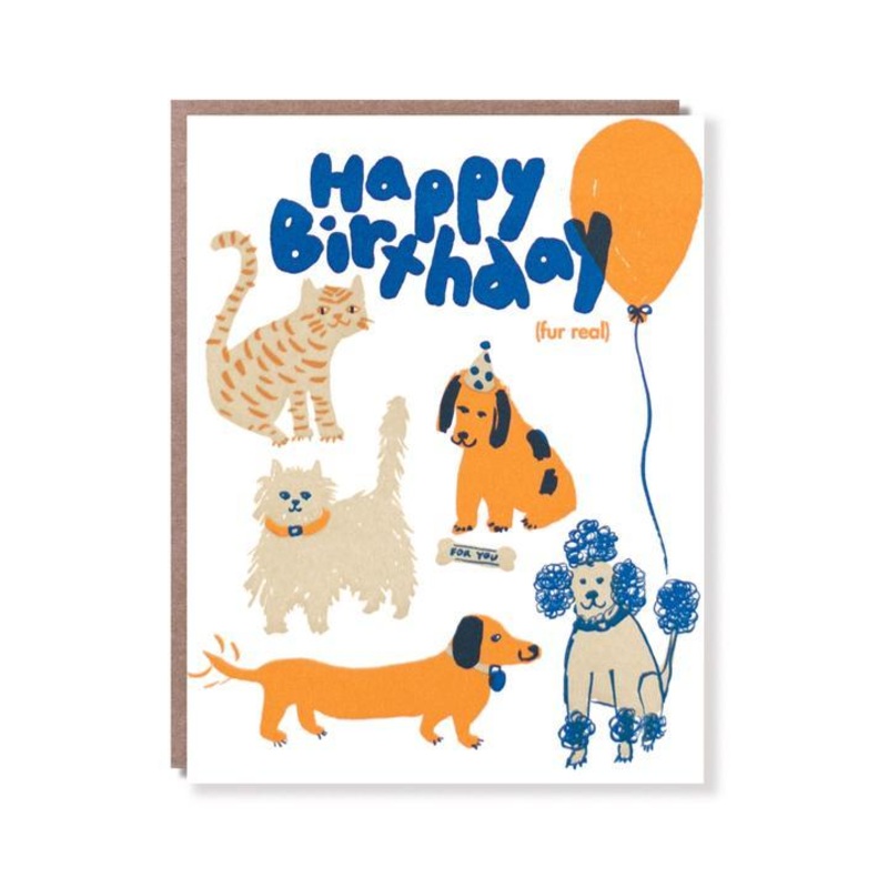 Happy Birthday Fur Real Card by Egg Press