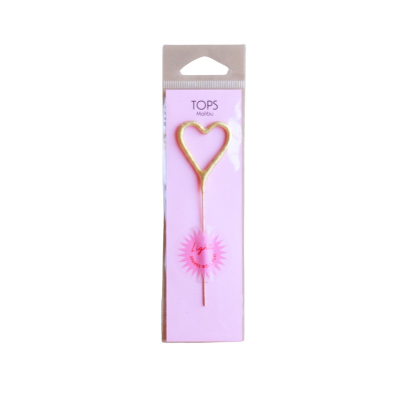 Mini Gold Sparkler Birthday Candle – Heart by TOPS Malibu