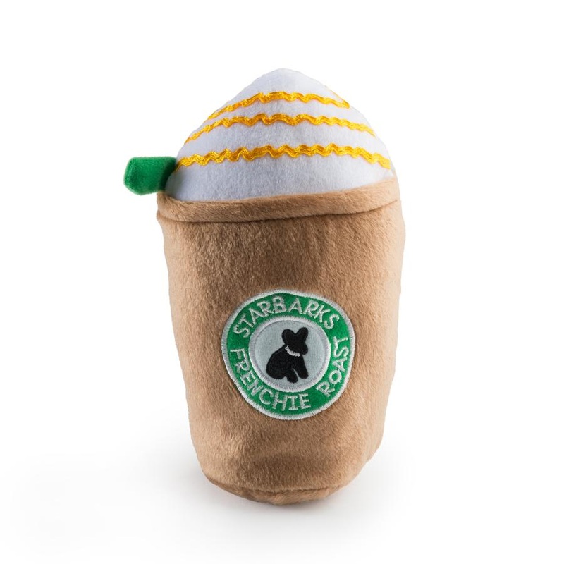 Starbarks Frenchie Roast Plush Toy with Straw by Haute Diggity  Dog FINAL SALE
