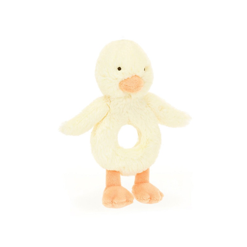 Bashful Duckling Ring Rattle by Jellycat