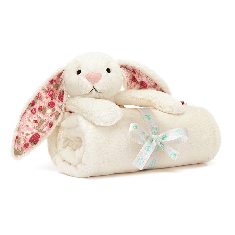 Blossom Cream Bunny ‘Berry’ Blankie by Jellycat