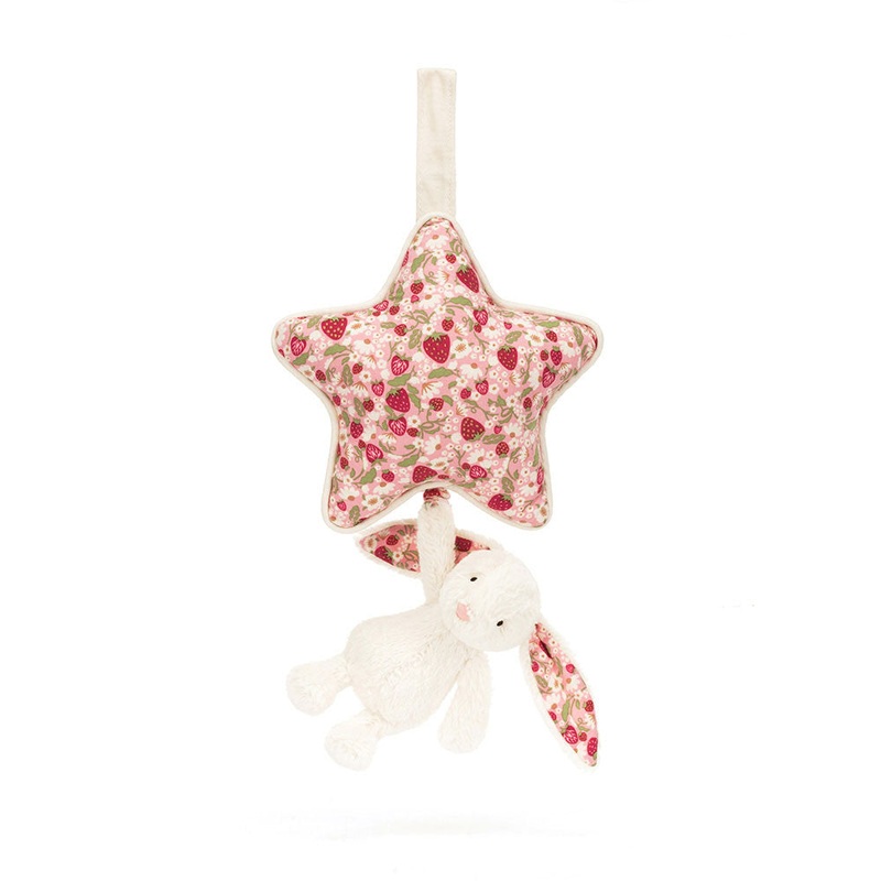 Blossom Cream Bunny ‘Berry’ Musical Pull by Jellycat