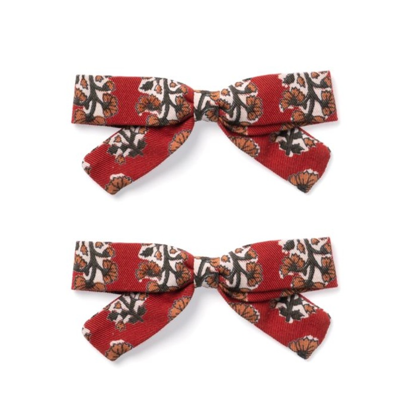 Bow Set – Red Block Print by Lali Kids – FINAL SALE