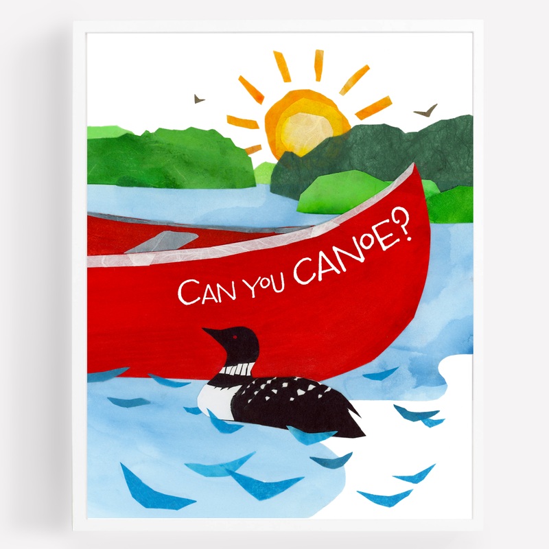 Canoe Art Print – 8×10 by Mia Posada