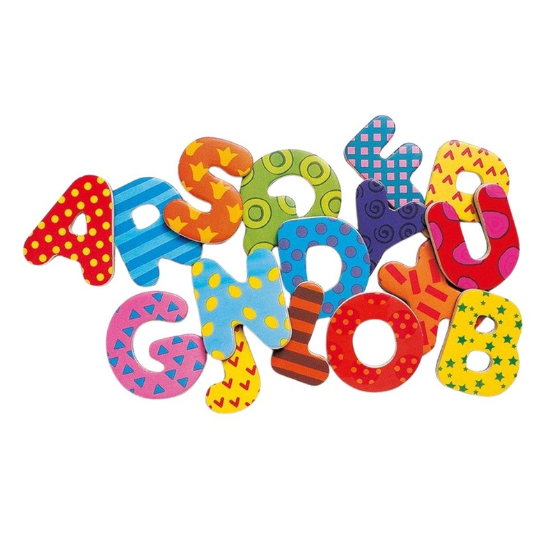 Wooden Magnets – 38 Big Letters by Djeco