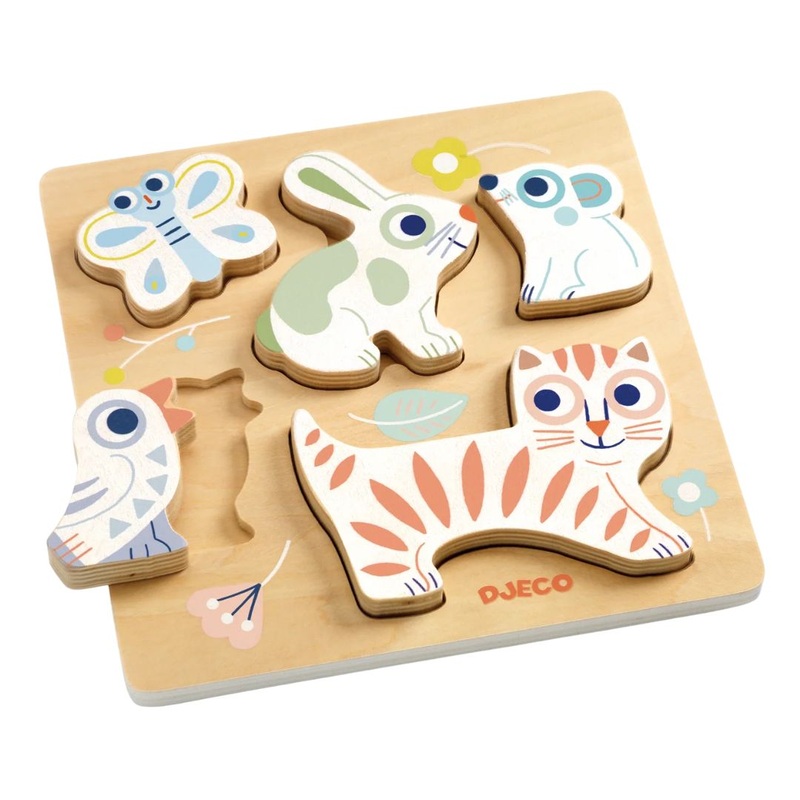 Wooden Puzzle – Baby Animali by Djeco
