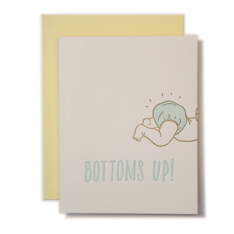 Bottoms Up Baby Card by Ladyfingers Letterpress