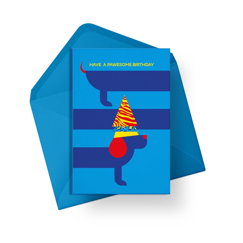 Pawesome Birthday Dog Card by Alphablots