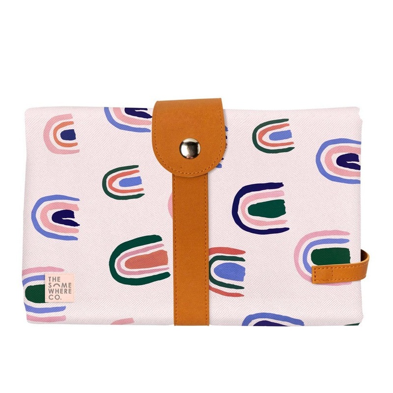 Travel Baby Change Mat – Ochre Rainbows by The Somewhere Co.