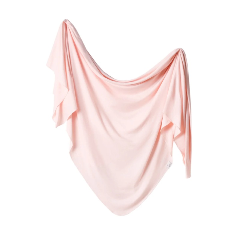 Knit Swaddle Blanket – Blush by Copper Pearl