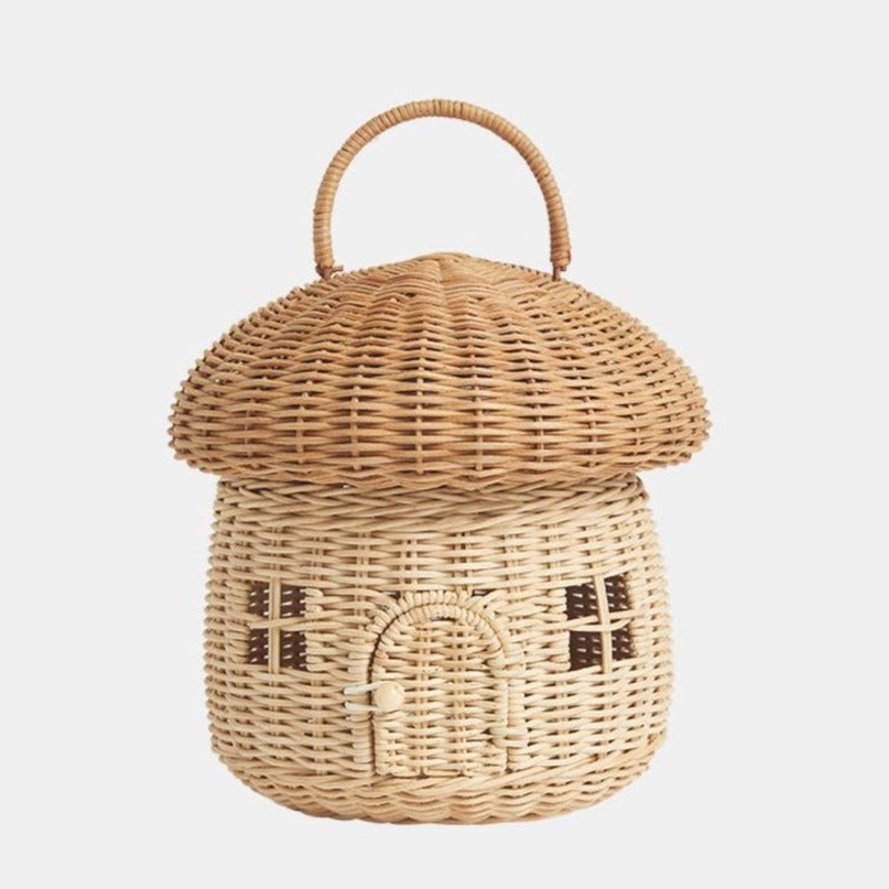 Rattan Mushroom Basket – Natural by Olli Ella