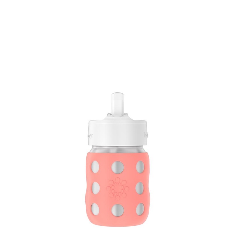 8oz Vacuum Insulated Stainless Steel Bottle with Straw Cap – Cantaloupe by Lifefactory