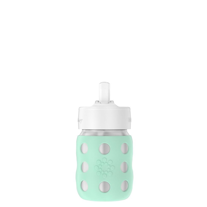 8oz Vacuum Insulated Stainless Steel Bottle with Straw Cap – Mint by Lifefactory