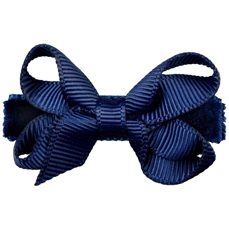 Bridget Classic Grosgrain Baby Hair Bow – Navy by No Slippy Hair Clippy