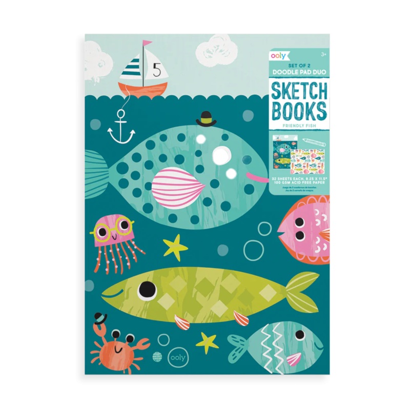 Doodle Pad Duo Sketchbooks – Friendly Fish by OOLY