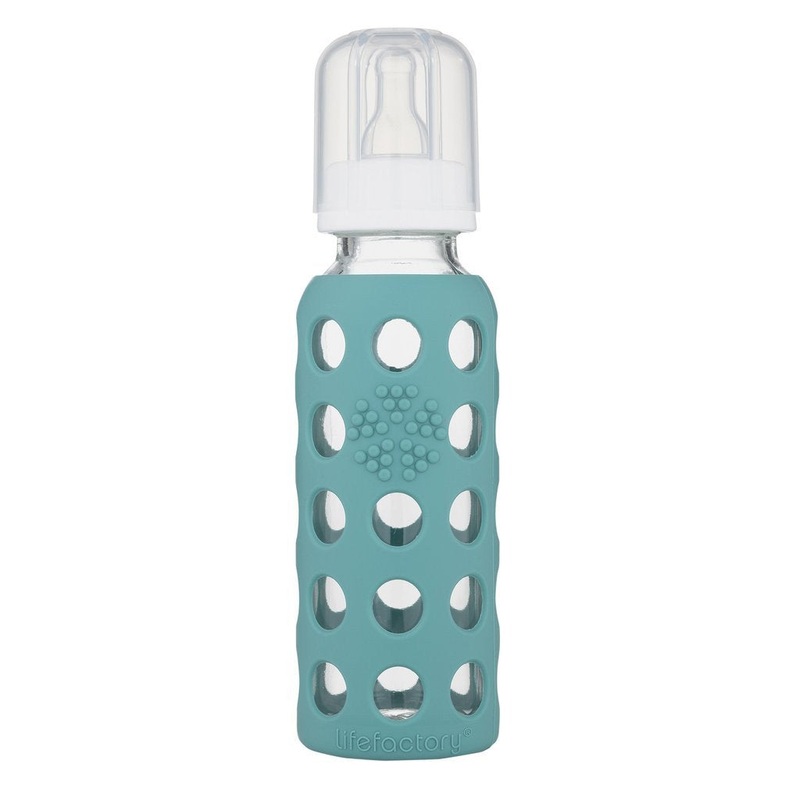 Lifefactory 9 oz Glass Baby Bottle with Silicone Sleeve – Kale